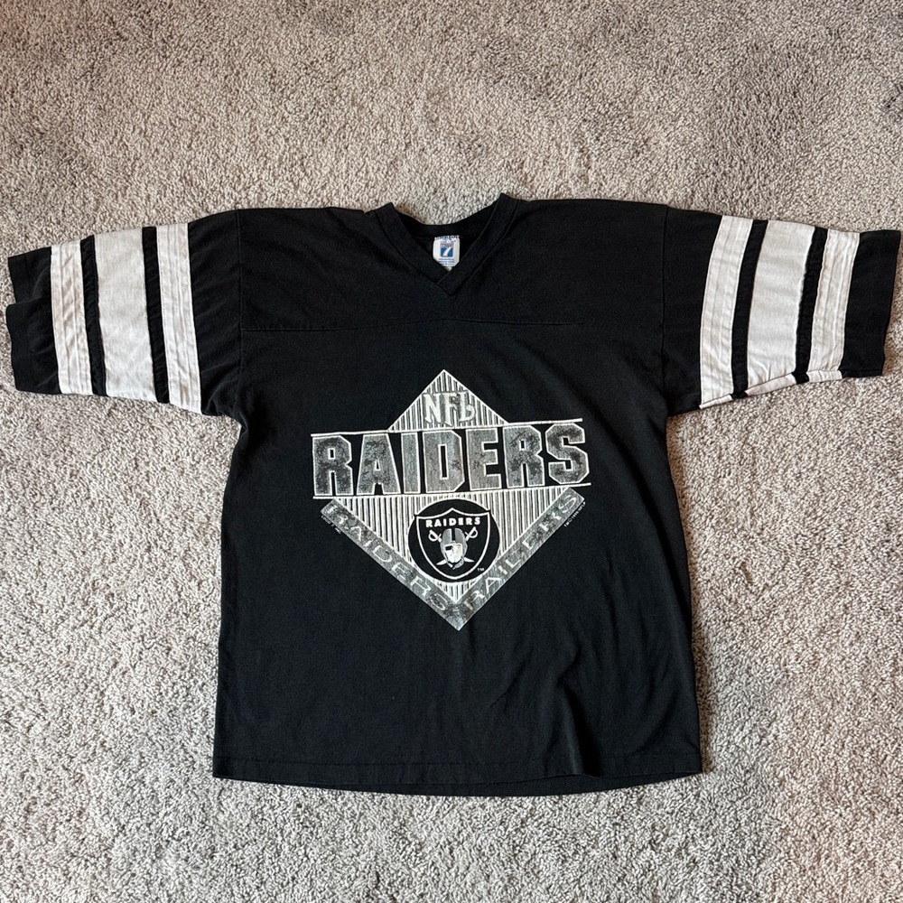 Vintage NFL Los Angeles Raiders T Shirt Single Stitch Size Large